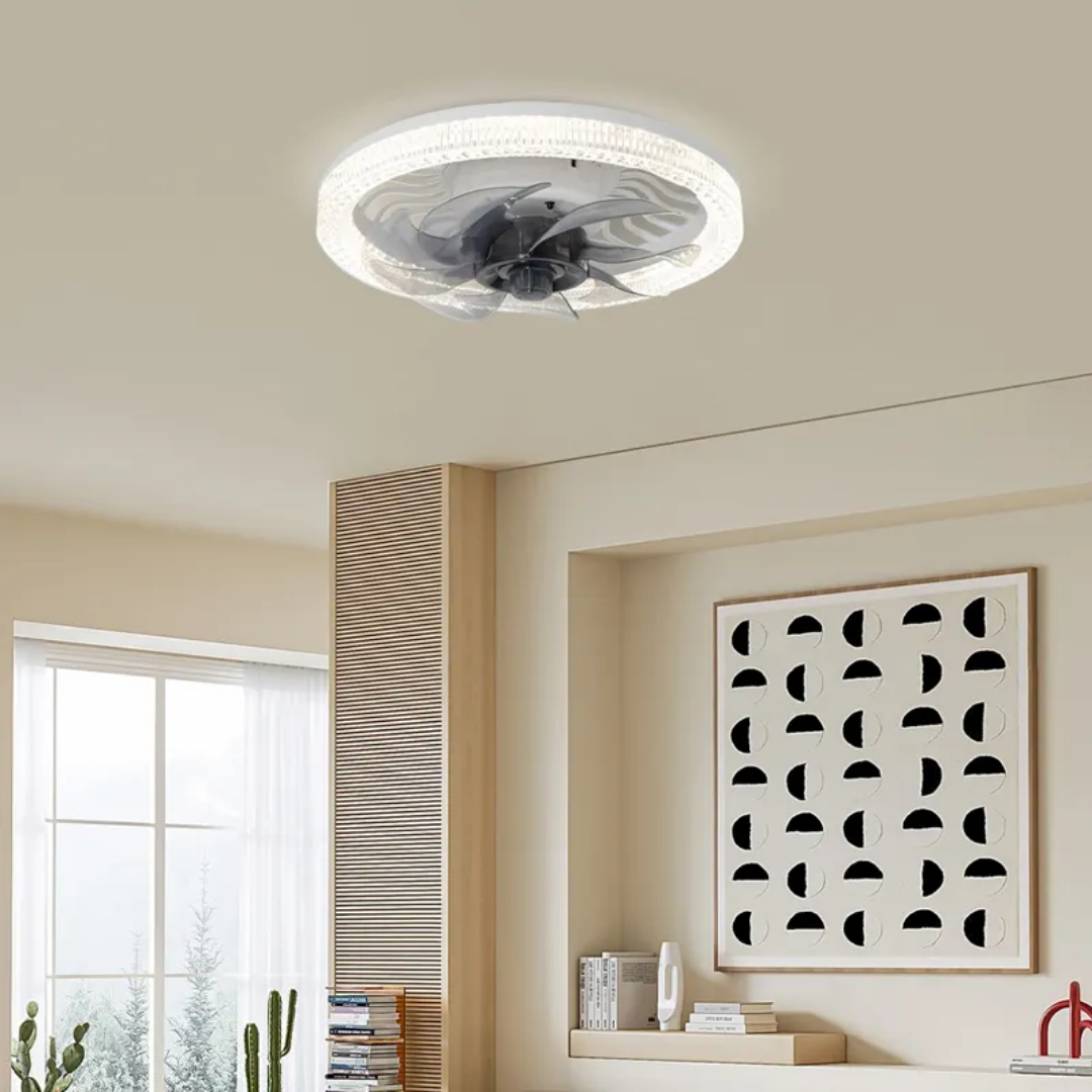 Ventilateur de Plafond intérieur doté d'une lampe Led avec télécommande